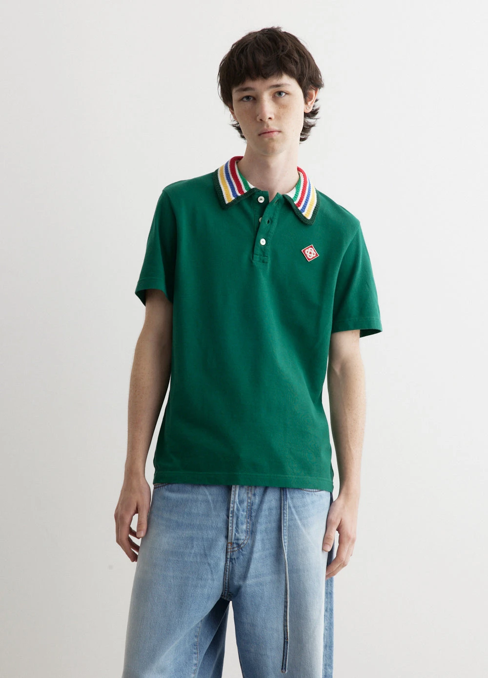 Casablanca Primary Stripe Knit Collar Classic Polo 1 Casablanca Primary Stripe Knit Collar Classic Polo