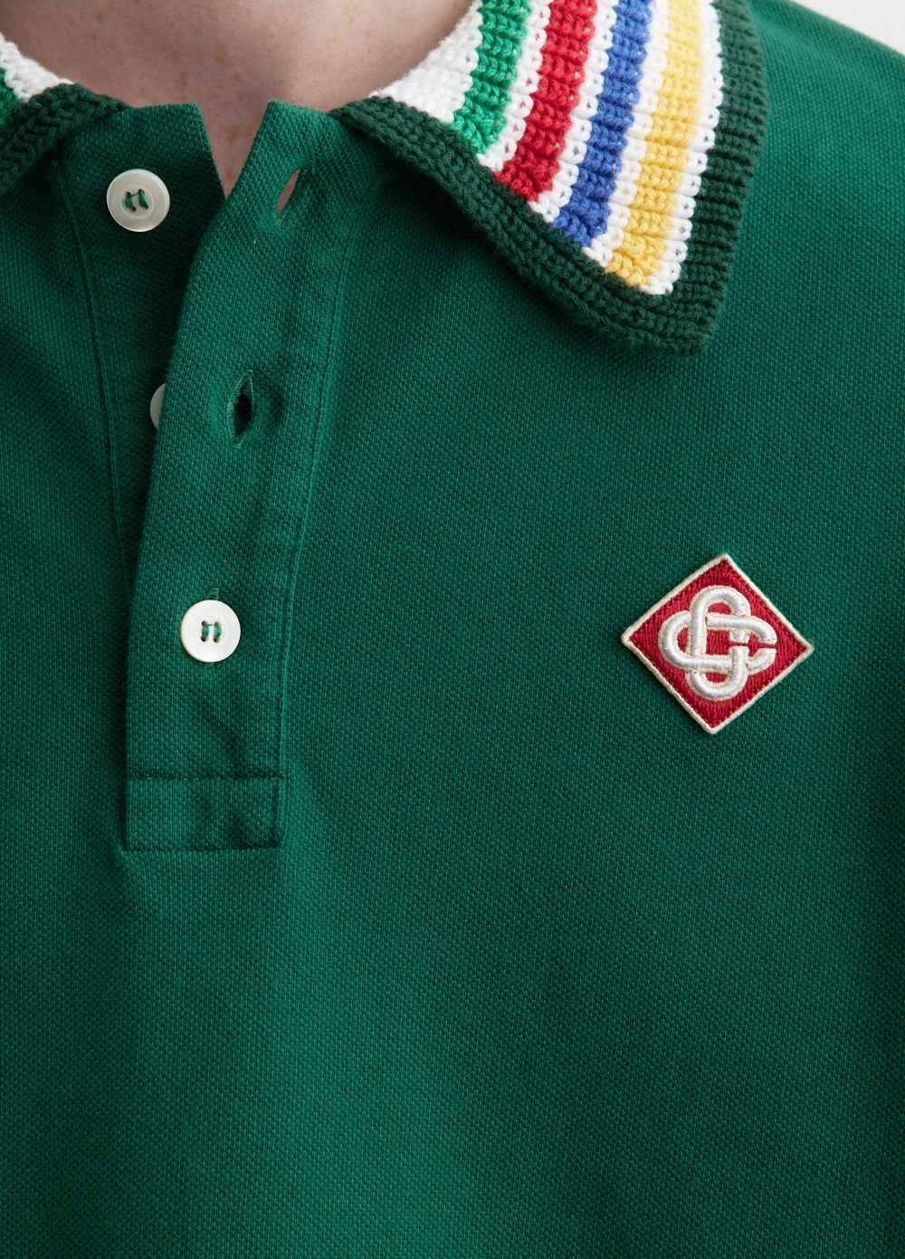 Casablanca Primary Stripe Knit Collar Classic Polo 2 Casablanca Primary Stripe Knit Collar Classic Polo - Image 2