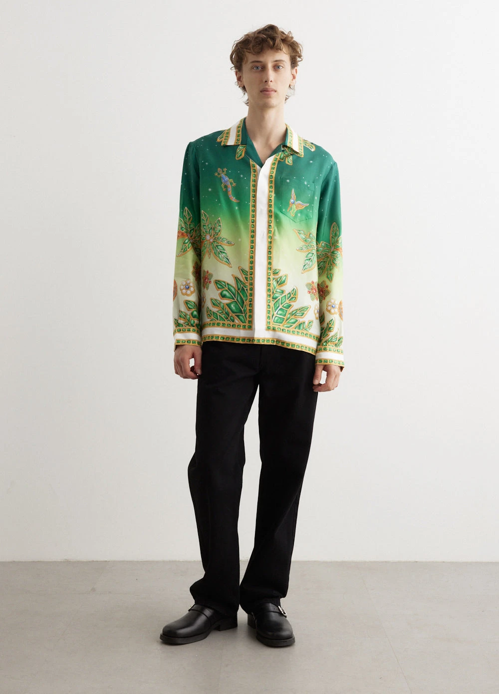 Casablanca Cuban Collar Long Sleeve Shirt 4 Casablanca Cuban Collar Long Sleeve Shirt - Image 4