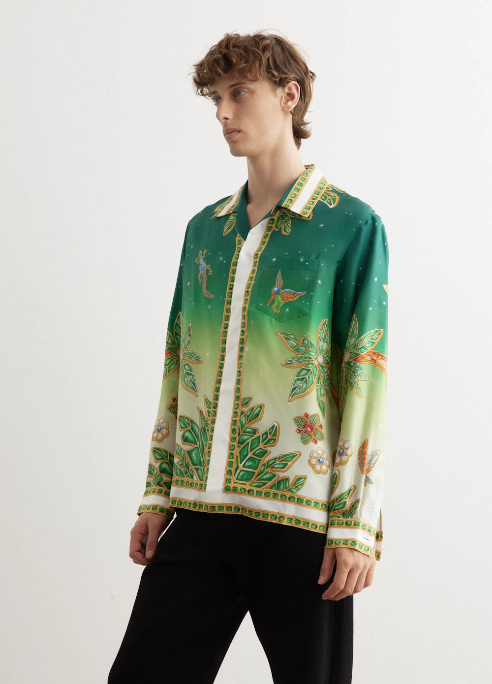 Casablanca Cuban Collar Long Sleeve Shirt 5 Casablanca Cuban Collar Long Sleeve Shirt - Image 5