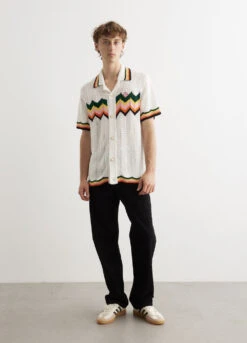 Casablanca Chevron Lace Shirt 7 Casablanca Chevron Lace Shirt -Men Clothing Store 240208 Mens Ethan6578