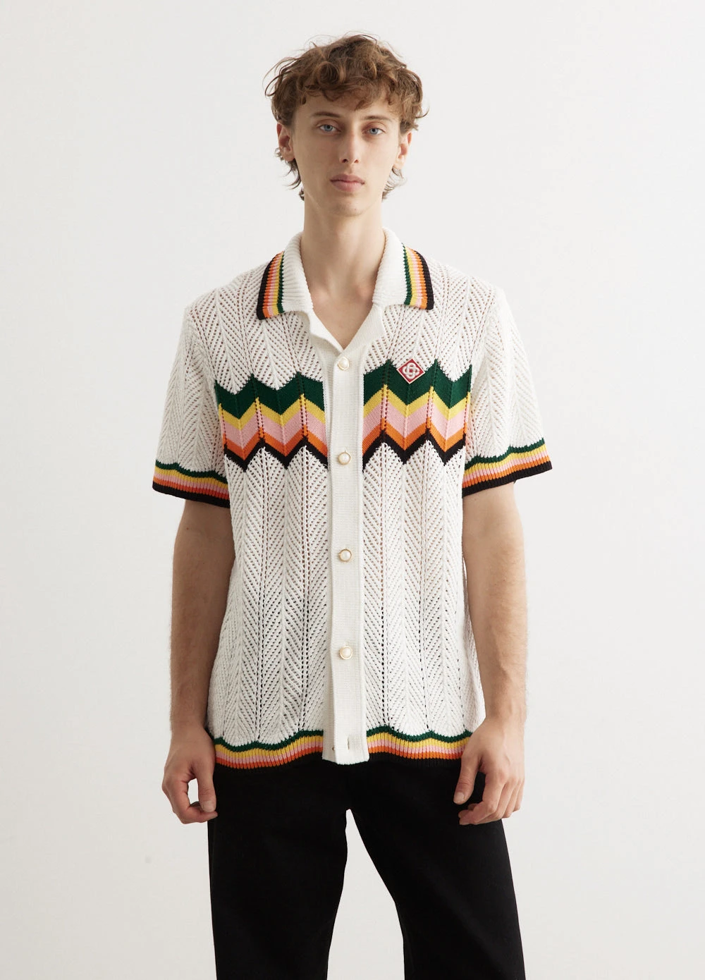 Casablanca Chevron Lace Shirt 1 Casablanca Chevron Lace Shirt