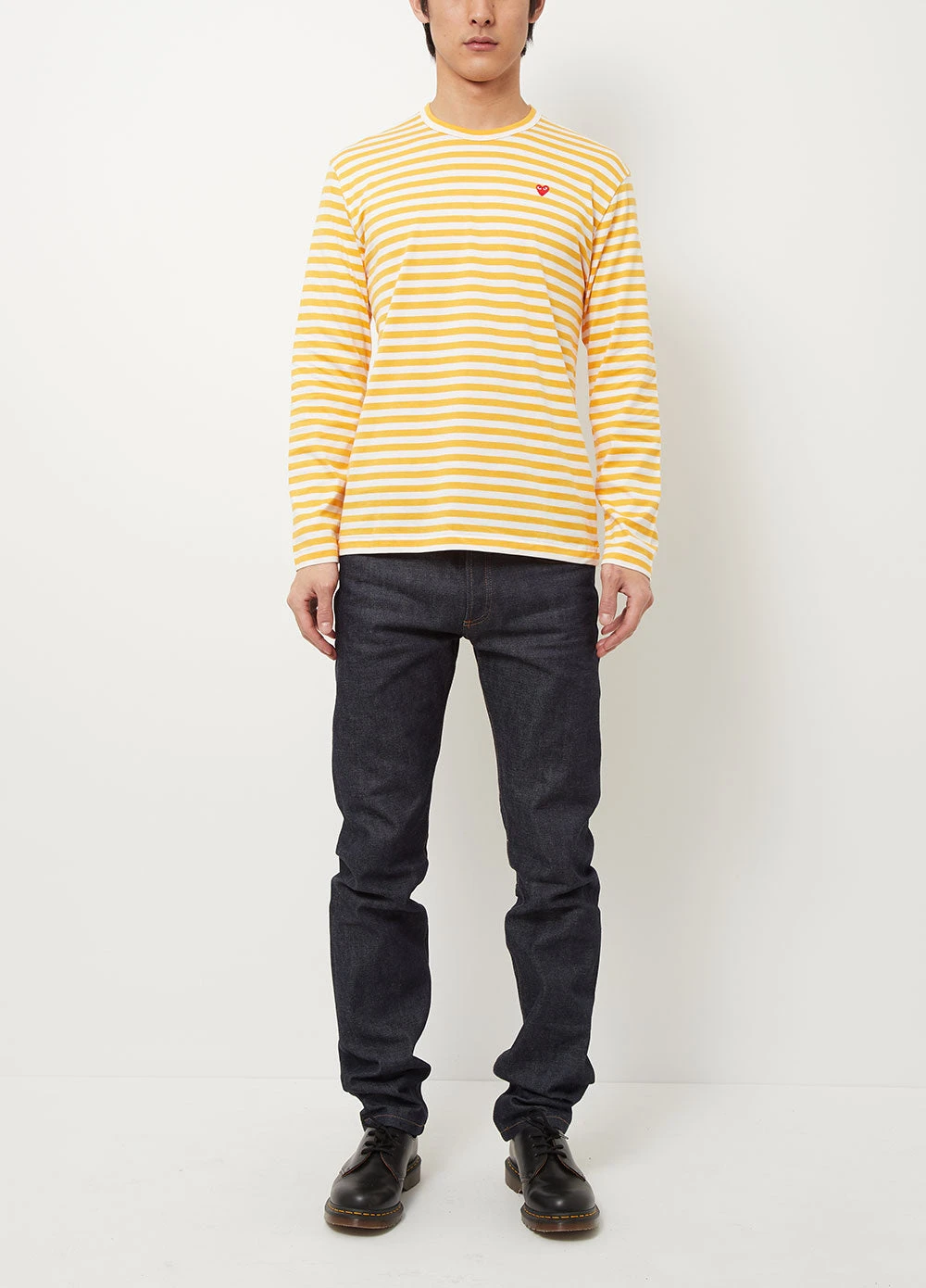 T218 Red Heart Stripe Long-sleeve T-shirt 3 T218 Red Heart Stripe Long-sleeve T-shirt - Image 3