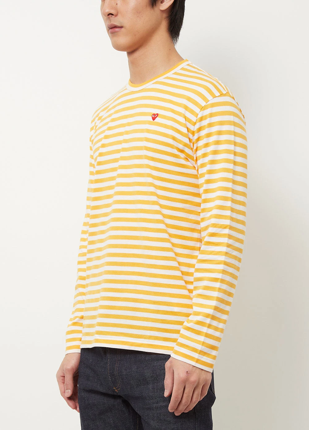 T218 Red Heart Stripe Long-sleeve T-shirt 4 T218 Red Heart Stripe Long-sleeve T-shirt - Image 4