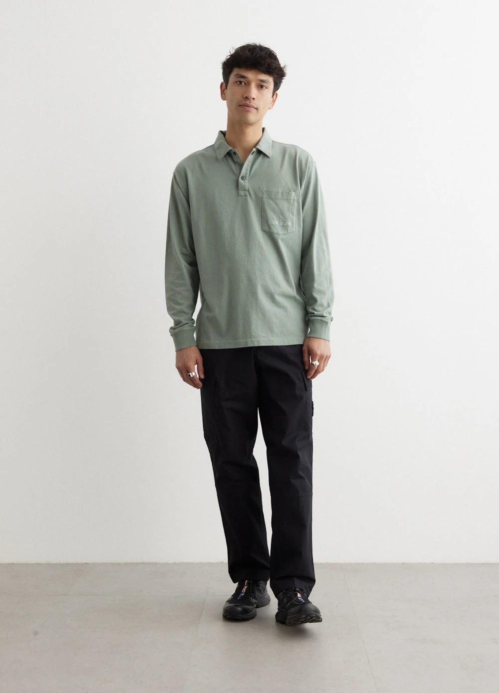 Stone Island Snap Button Long Sleeve Polo 6 Stone Island Snap Button Long Sleeve Polo - Image 6