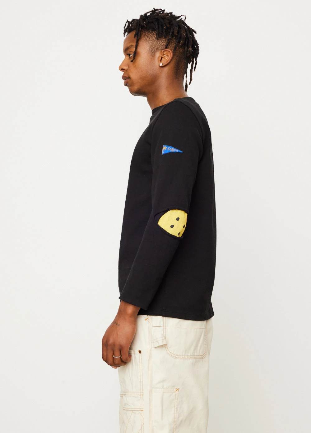 Densed Jersey Elbow-Rip Boatneck Long Sleeve T-Shirt 1 Densed Jersey Elbow-Rip Boatneck Long Sleeve T-Shirt