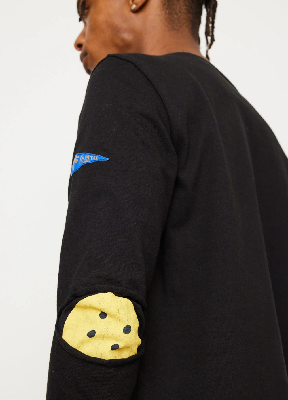 Densed Jersey Elbow-Rip Boatneck Long Sleeve T-Shirt 2 Densed Jersey Elbow-Rip Boatneck Long Sleeve T-Shirt - Image 2