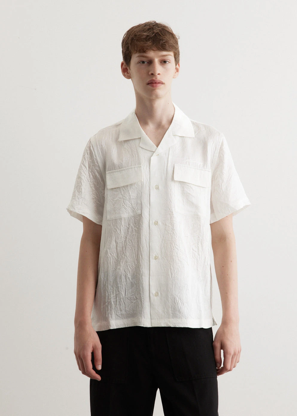 Canty Crinkled Satin Short Sleeve Shirt 2 Canty Crinkled Satin Short Sleeve Shirt - Image 2