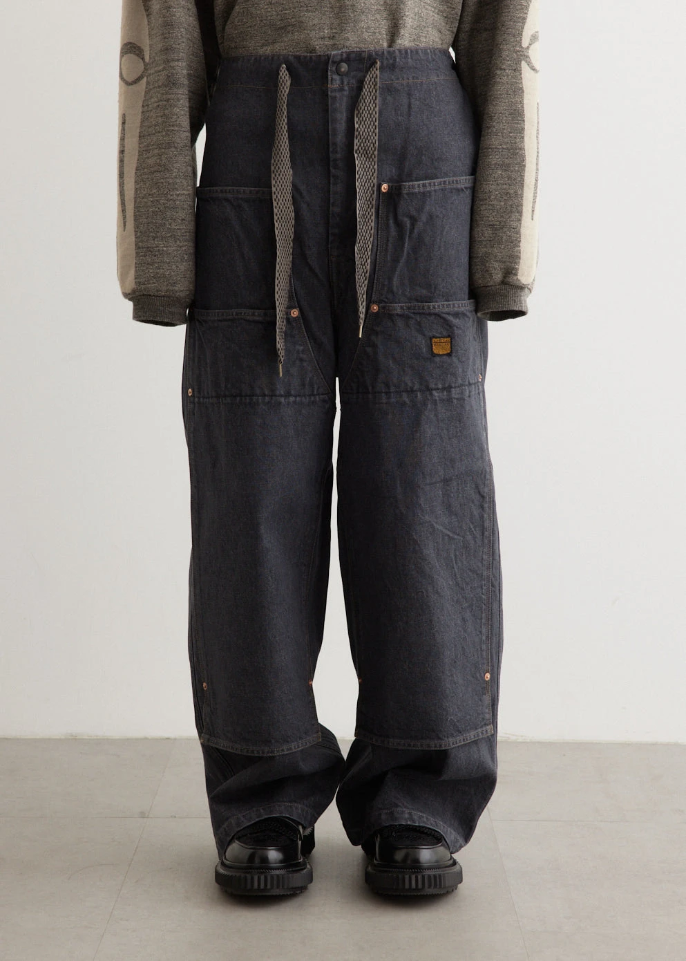 14oz BLKxECR Denim W-Knee EASY Baggy Pants 2 14oz BLKxECR Denim W-Knee EASY Baggy Pants - Image 2