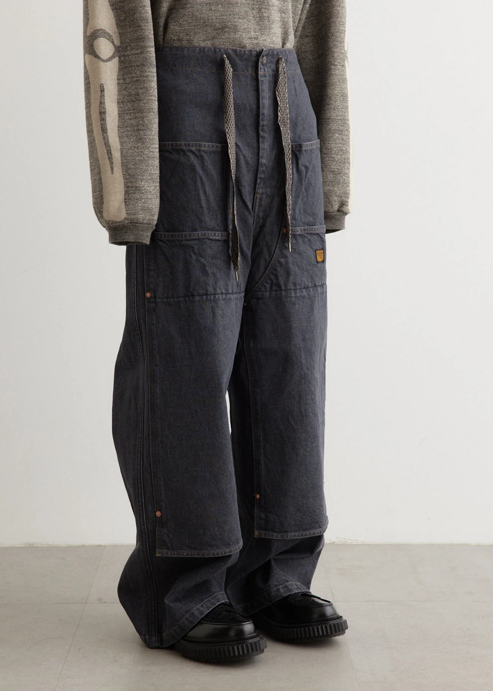 14oz BLKxECR Denim W-Knee EASY Baggy Pants 4 14oz BLKxECR Denim W-Knee EASY Baggy Pants - Image 4