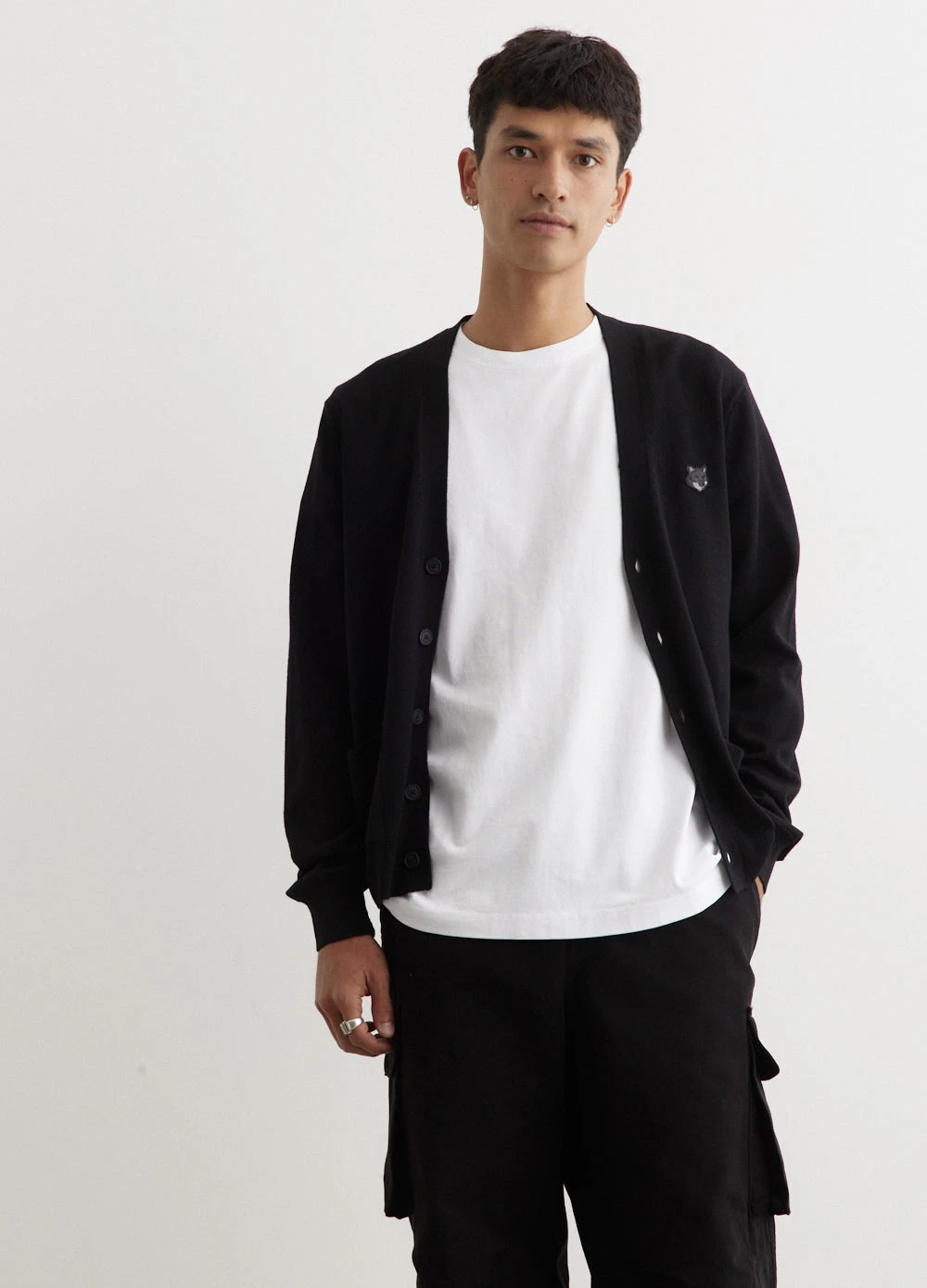 Bold Fox Head Patch Regular Cardigan 1 Bold Fox Head Patch Regular Cardigan