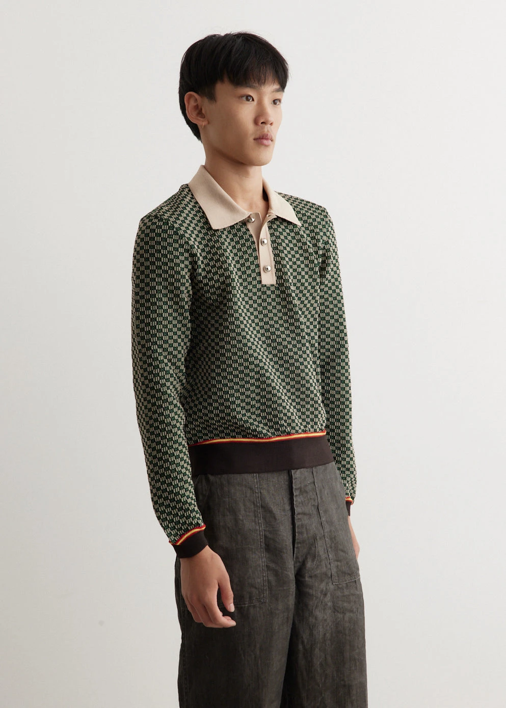 Wales Bonner Valley Knit Polo 5 Wales Bonner Valley Knit Polo - Image 5