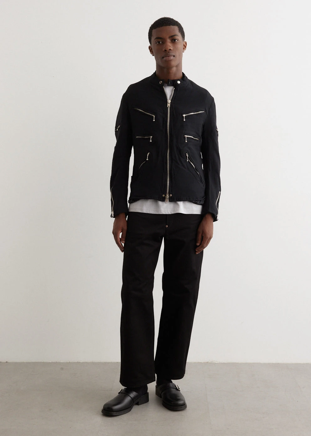 Junya Watanabe Polyester Serge Overdyed Biker Jacket 1 Junya Watanabe Polyester Serge Overdyed Biker Jacket