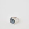 Tom Wood Cushion Larvikite Ring