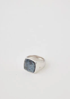 Tom Wood Cushion Larvikite Ring