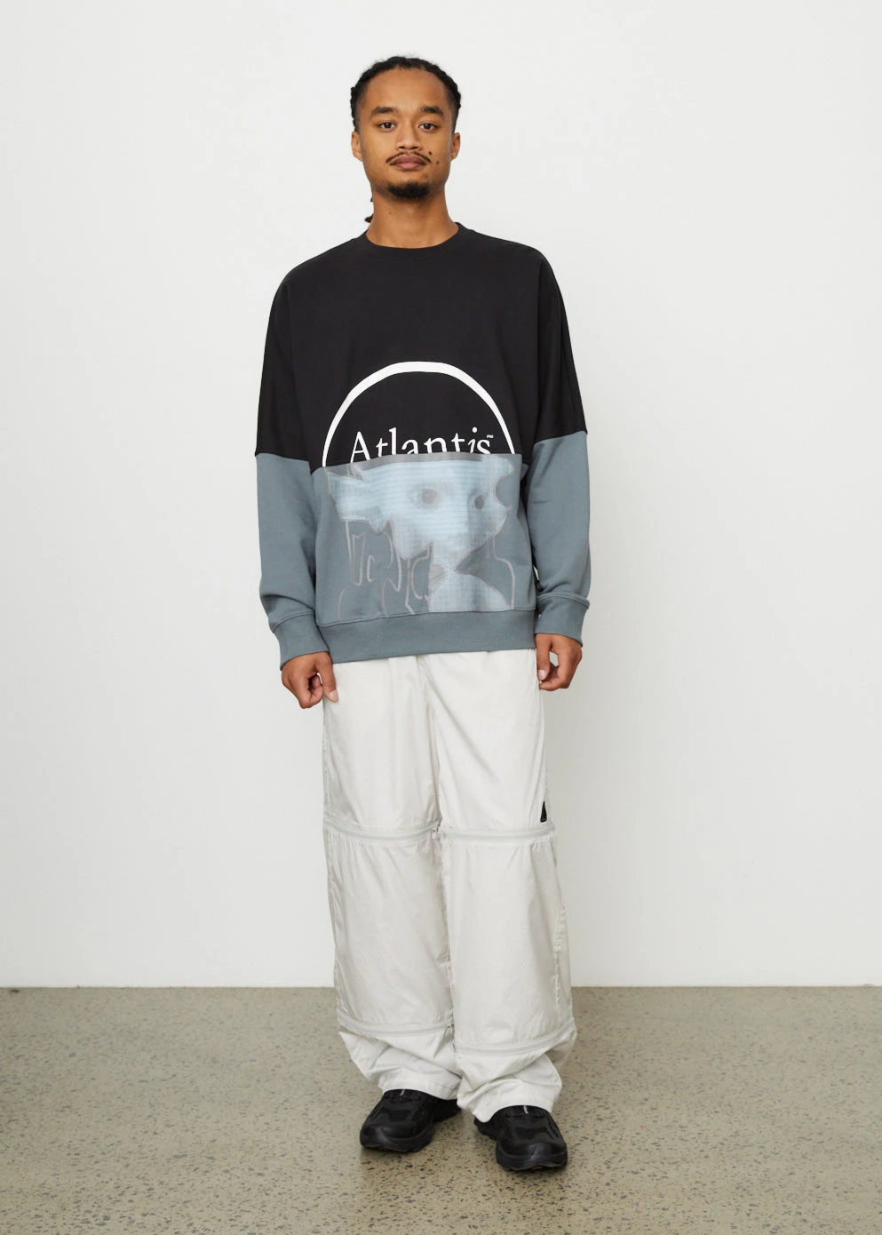 Atlantis Half Half Crew Neck Sweatshirt 2 Atlantis Half Half Crew Neck Sweatshirt - Image 2