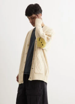 5G Wool Cable Knit SMILIE Patch Cardigan 8 5G Wool Cable Knit SMILIE Patch Cardigan -Men Clothing Store mens incu 344 c8f5f07c 317d 40a5 8a18 37d55515e902