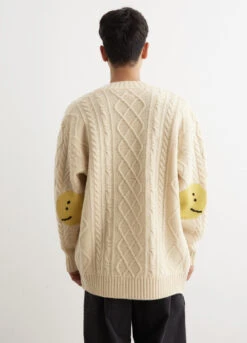 5G Wool Cable Knit SMILIE Patch Cardigan 7 5G Wool Cable Knit SMILIE Patch Cardigan -Men Clothing Store mens incu 354 3f04481b 2977 4408 b79e cea48316e3ea