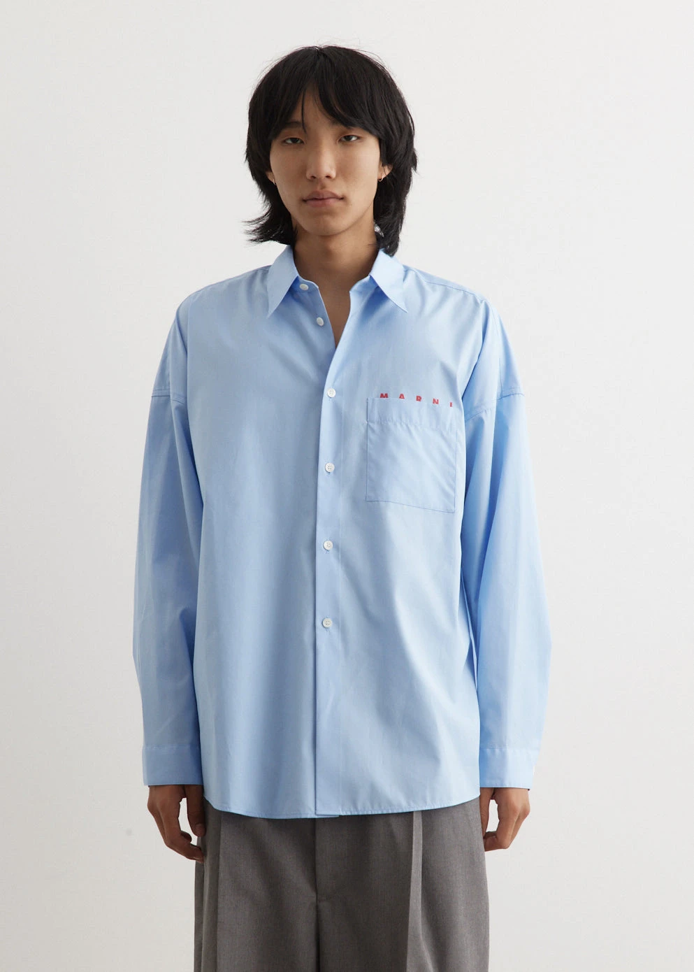 Marni Cotton Long-Sleeved Boxy Shirt 3 Marni Cotton Long-Sleeved Boxy Shirt - Image 3