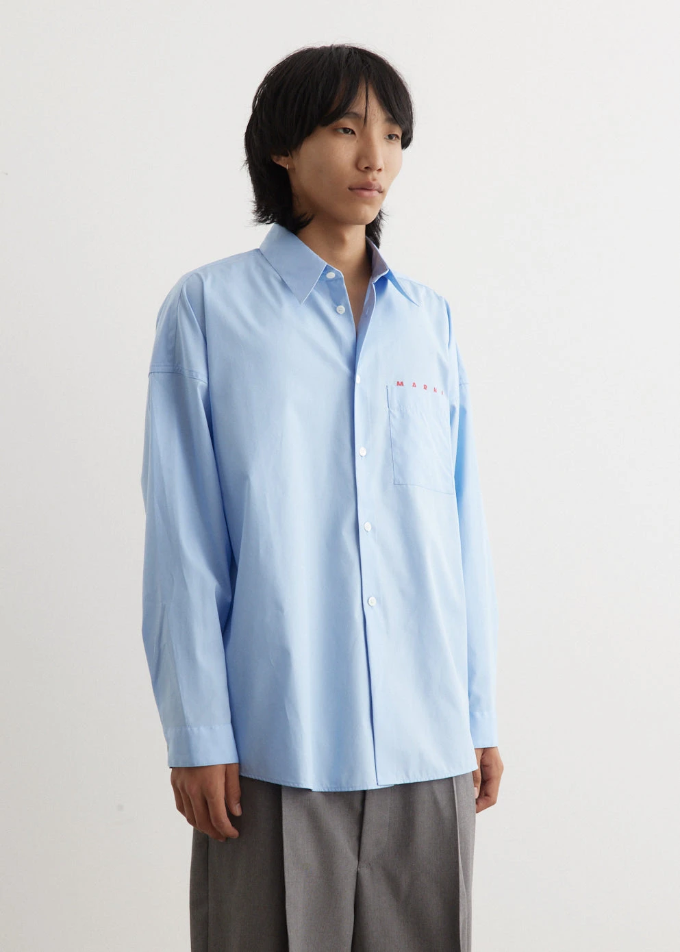 Marni Cotton Long-Sleeved Boxy Shirt 4 Marni Cotton Long-Sleeved Boxy Shirt - Image 4