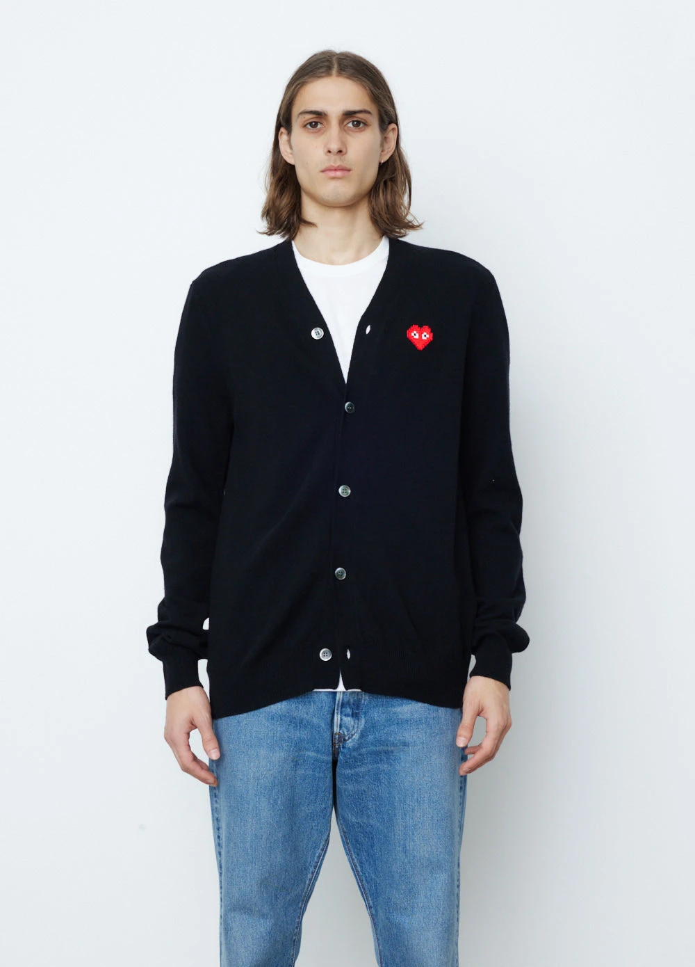 N084 Pixel Red Heart Cardigan 1 N084 Pixel Red Heart Cardigan