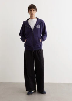 Logo Zipped Knit Hoodie