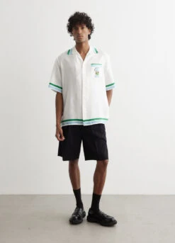 Casablanca Knitted Collar Short Sleeve Shirt