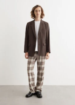 Super Light Wool Check Easy Slacks