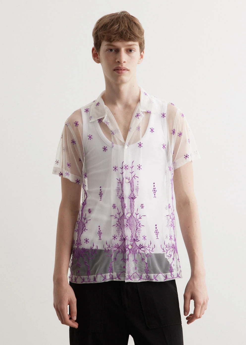 Sheer Lavandula Short-Sleeve Shirt 3 Sheer Lavandula Short-Sleeve Shirt - Image 3