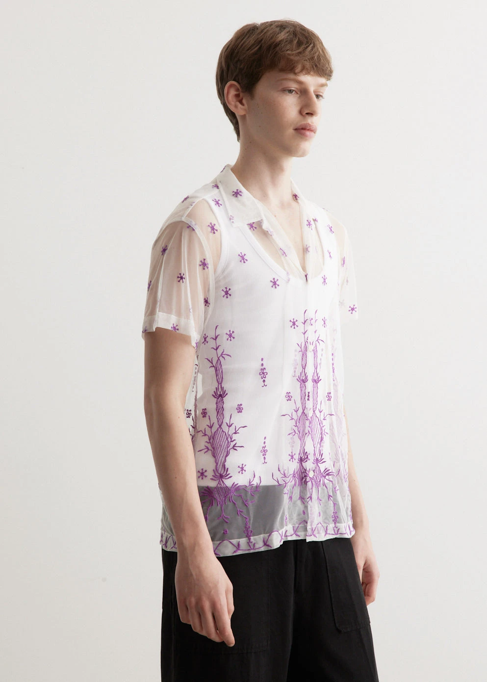 Sheer Lavandula Short-Sleeve Shirt 4 Sheer Lavandula Short-Sleeve Shirt - Image 4