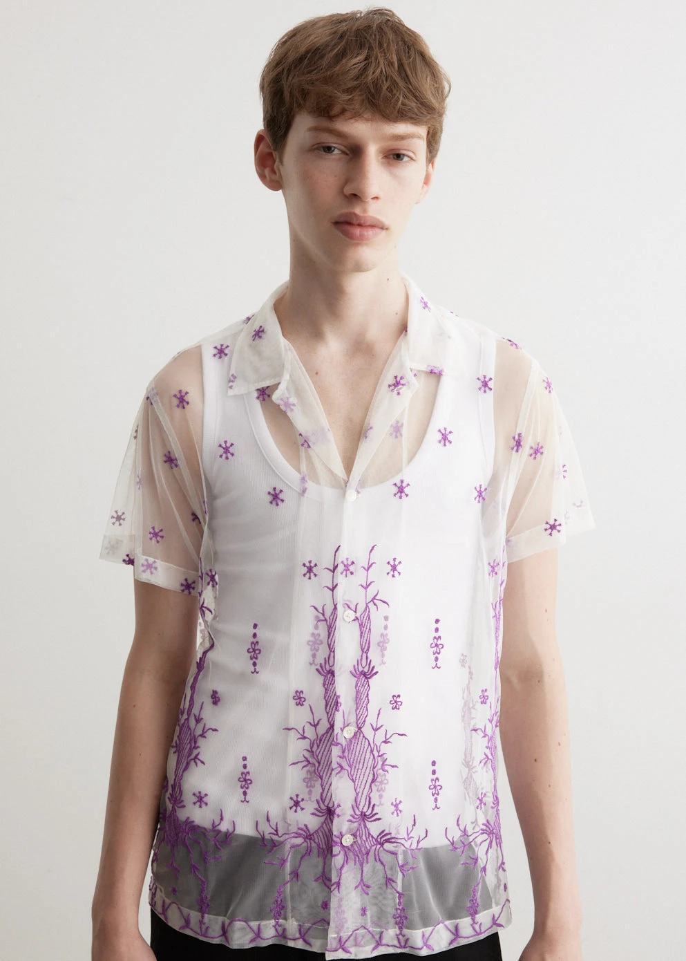 Sheer Lavandula Short-Sleeve Shirt 2 Sheer Lavandula Short-Sleeve Shirt - Image 2