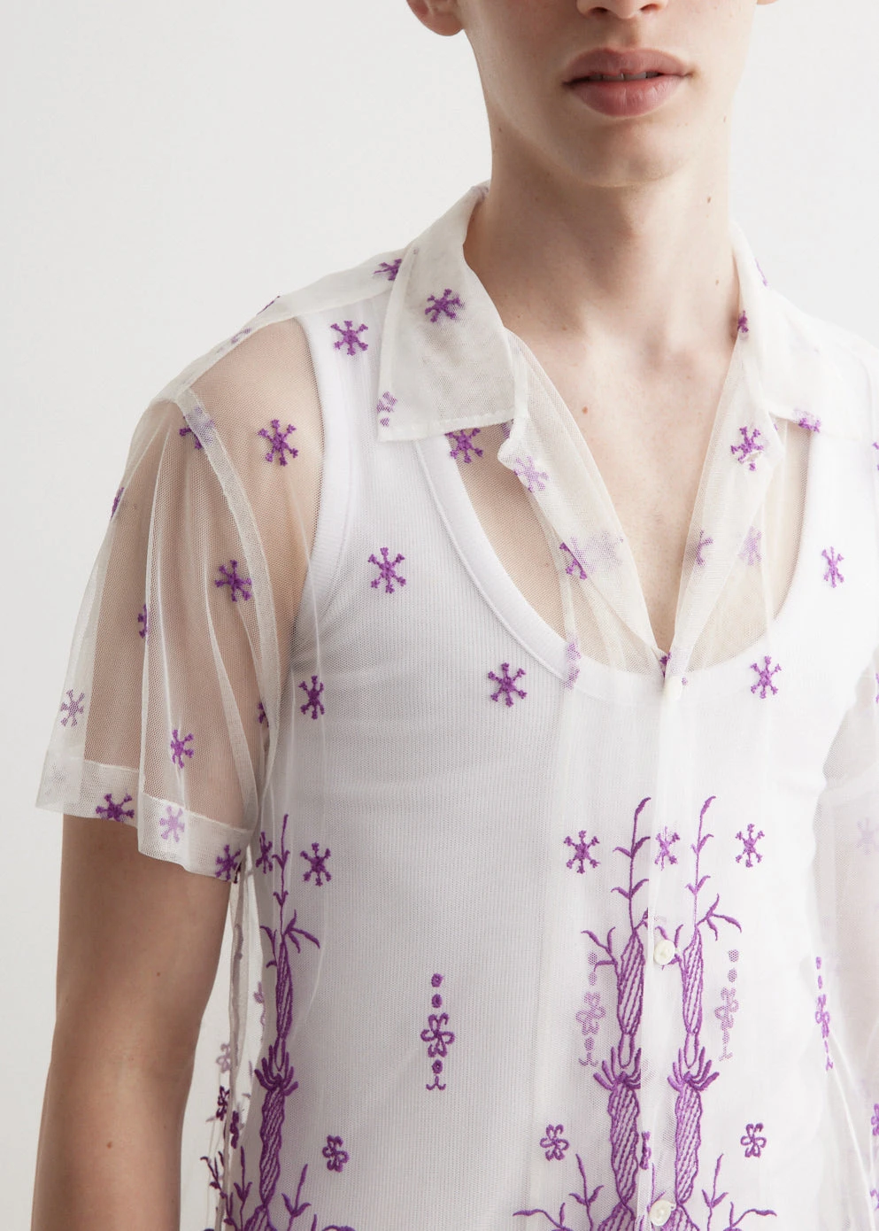 Sheer Lavandula Short-Sleeve Shirt 6 Sheer Lavandula Short-Sleeve Shirt - Image 6