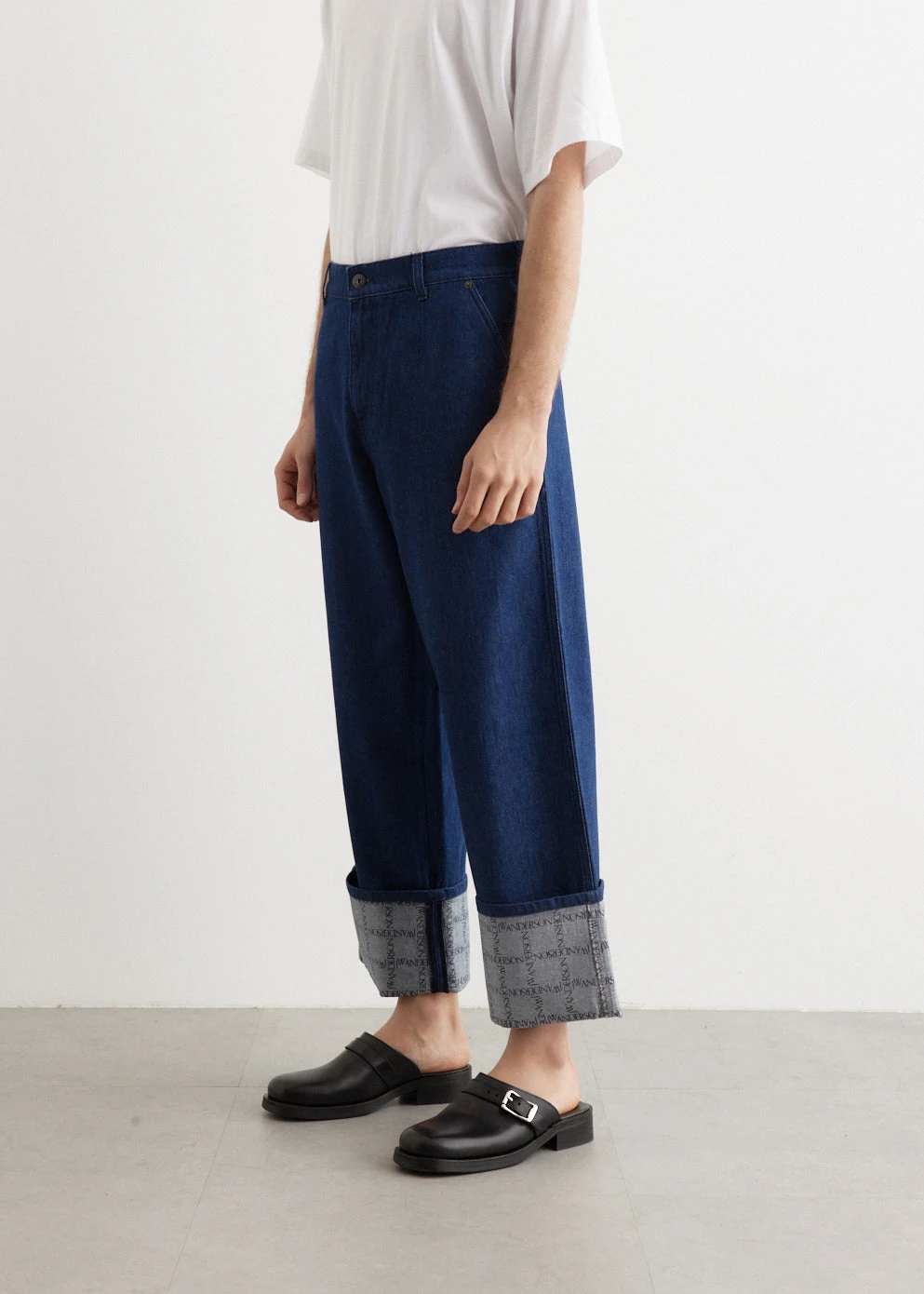 JW Anderson Logo Grid Turn Up Workwear Jeans 4 JW Anderson Logo Grid Turn Up Workwear Jeans - Image 4