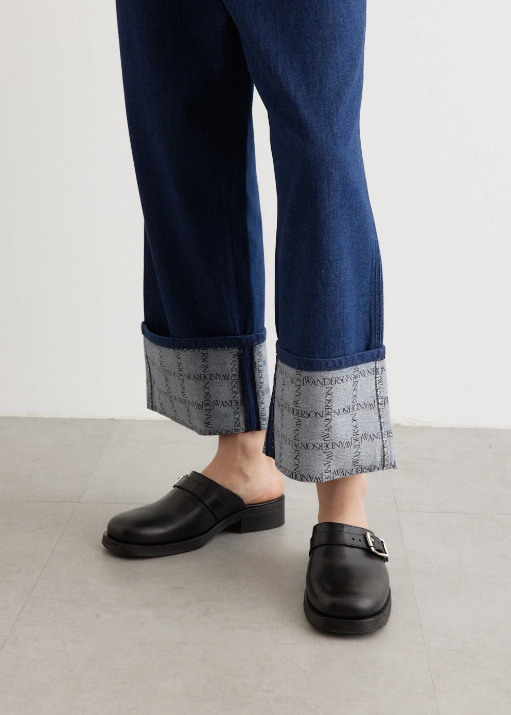 JW Anderson Logo Grid Turn Up Workwear Jeans 2 JW Anderson Logo Grid Turn Up Workwear Jeans - Image 2