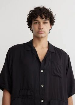 Undercover Flap Pocket Cupro Short Sleeve Shirt -Men Clothing Store mens incu 606 0279a60c 40bd 46ef 913e d7419d276435