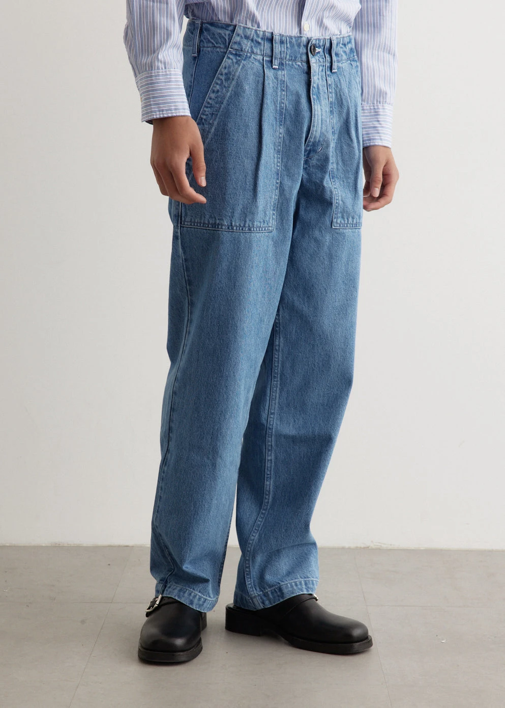 Denim Pleated Fatigue Pants 4 Denim Pleated Fatigue Pants - Image 4