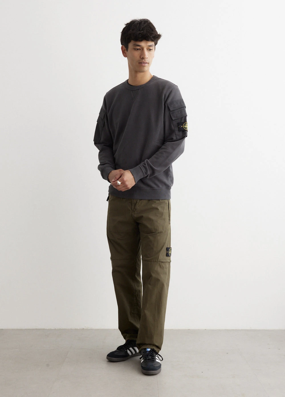 Stone Island Badge Pocket Sleeve Sweatshirt 1 Stone Island Badge Pocket Sleeve Sweatshirt