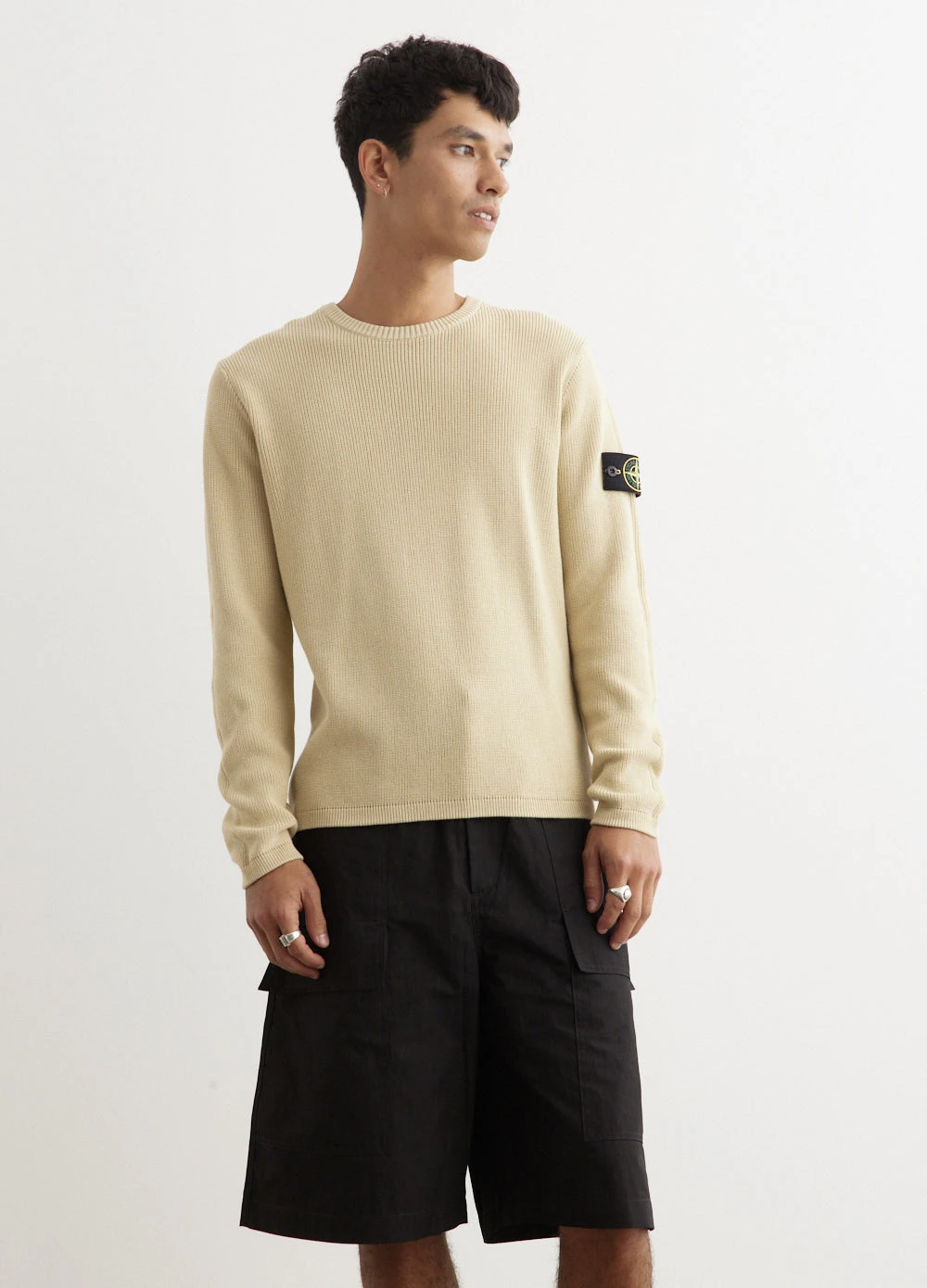 Stone Island Organic Cotton Rib Zip Badge Knit 3 Stone Island Organic Cotton Rib Zip Badge Knit - Image 3