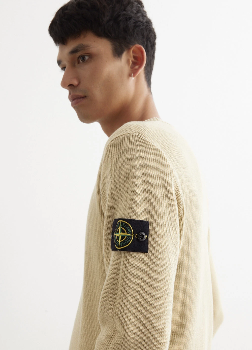 Stone Island Organic Cotton Rib Zip Badge Knit 2 Stone Island Organic Cotton Rib Zip Badge Knit - Image 2