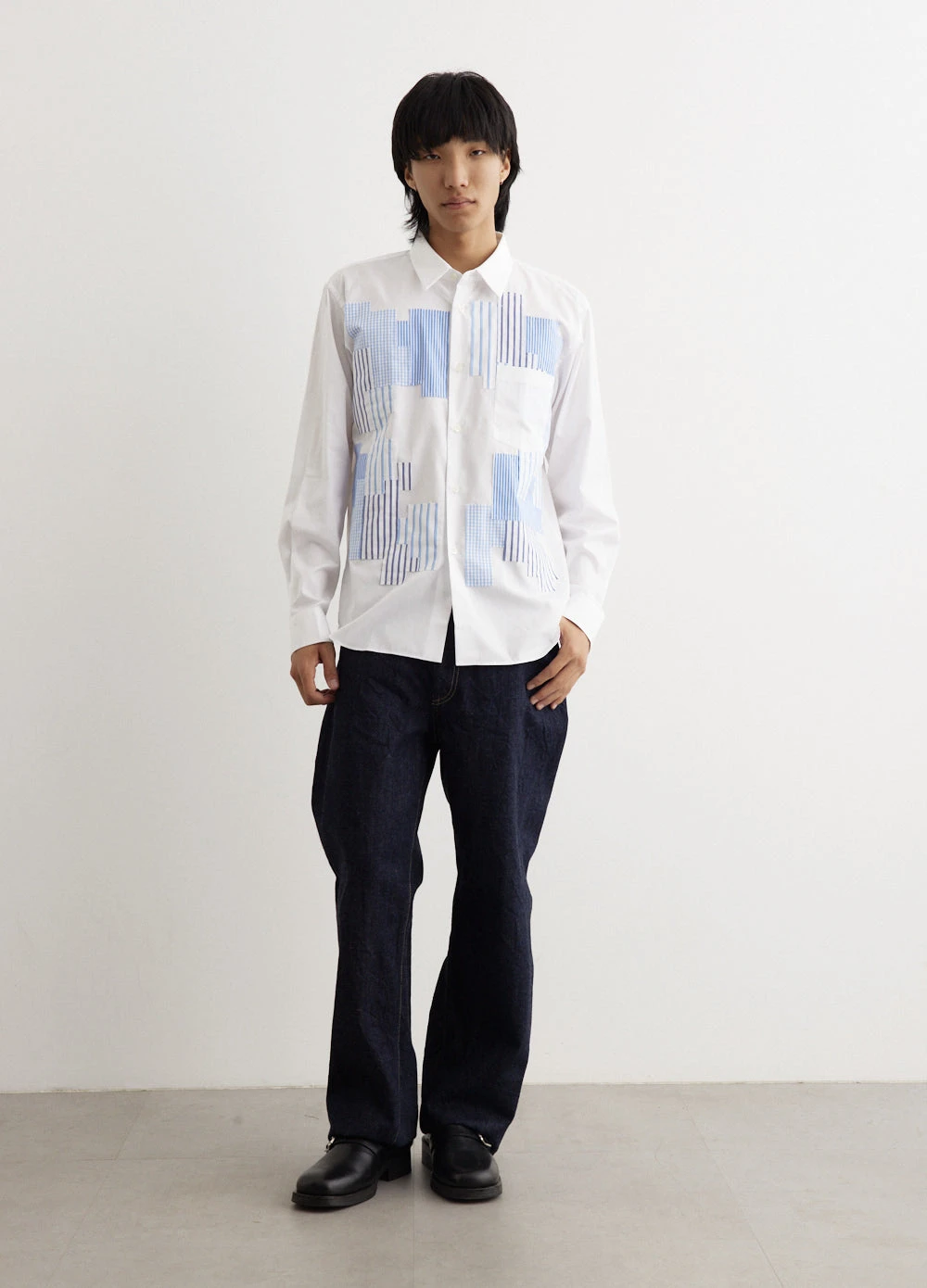 Stripe And Gingham Patch Shirt 5 Stripe And Gingham Patch Shirt - Image 5