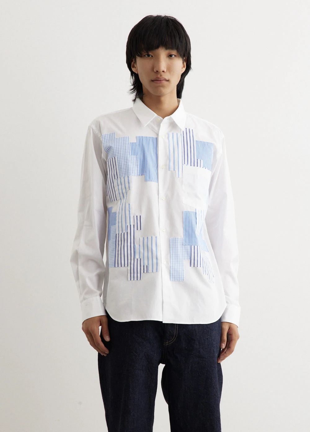 Stripe And Gingham Patch Shirt 1 Stripe And Gingham Patch Shirt