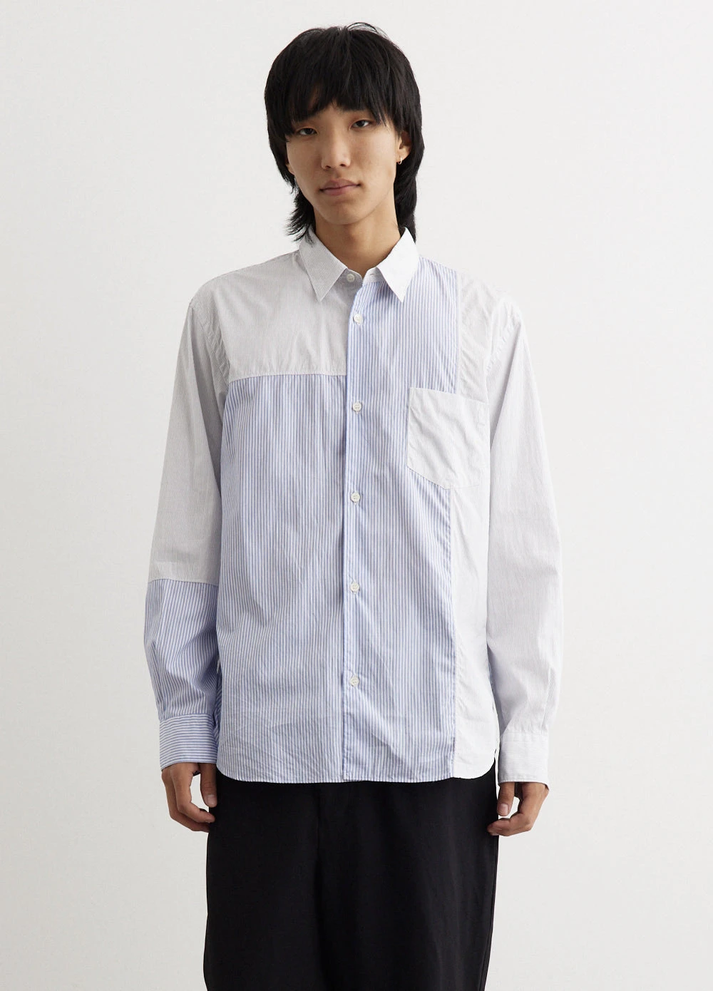 Cotton Stripe Panel Shirt 2 Cotton Stripe Panel Shirt - Image 2
