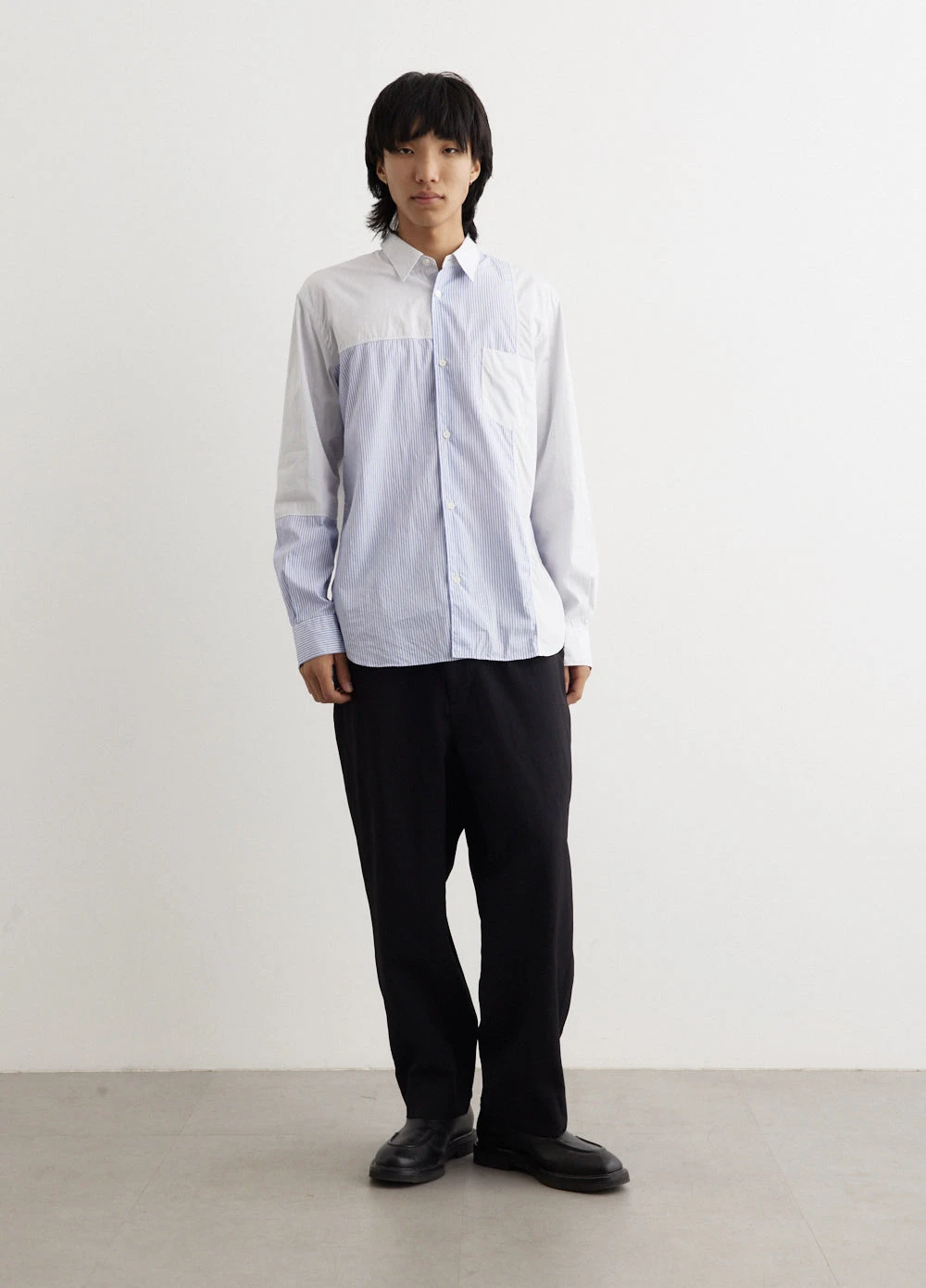 Cotton Stripe Panel Shirt 1 Cotton Stripe Panel Shirt