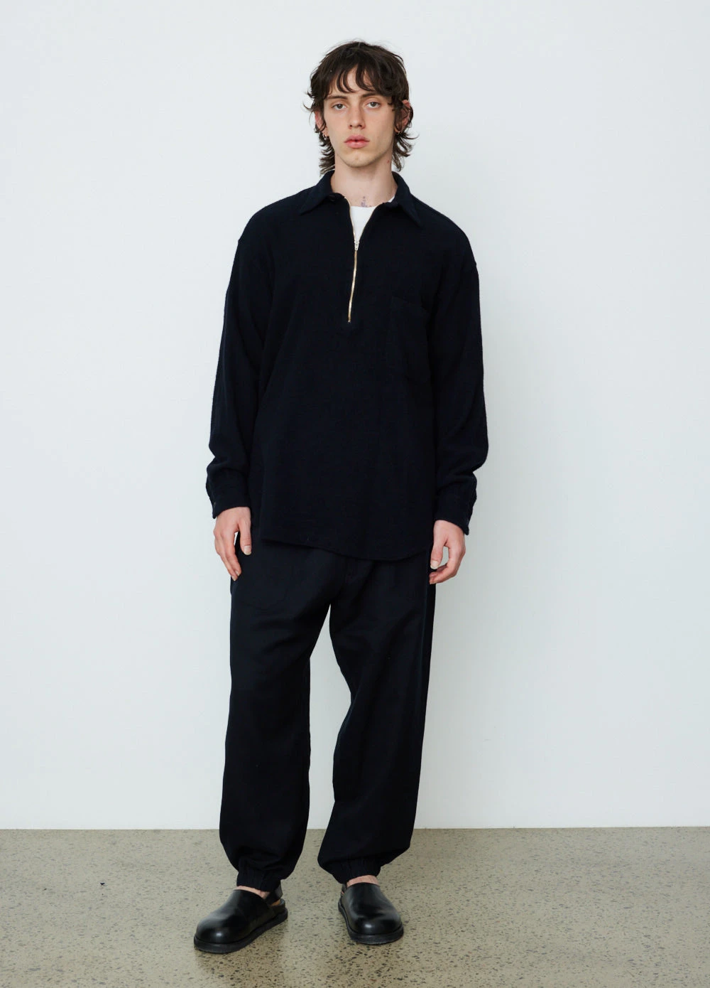 Milled Wool Half Zip Up Sweater 4 Milled Wool Half Zip Up Sweater - Image 4