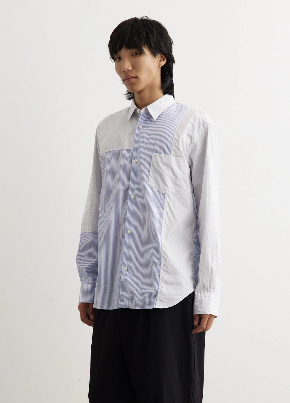 Cotton Stripe Panel Shirt 3 Cotton Stripe Panel Shirt - Image 3
