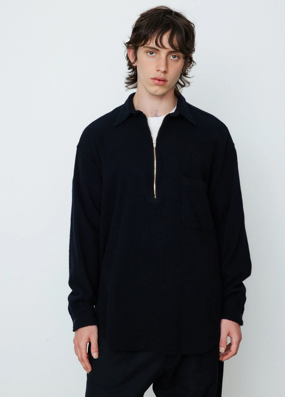 Milled Wool Half Zip Up Sweater 3 Milled Wool Half Zip Up Sweater - Image 3