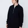 Milled Wool Half Zip Up Sweater