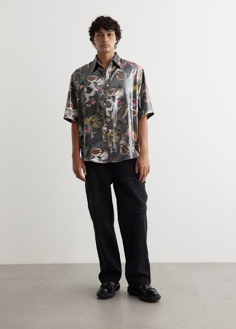 Acne Studios Sandrok Short Sleeve Foiled Print Shirt 1 Acne Studios Sandrok Short Sleeve Foiled Print Shirt