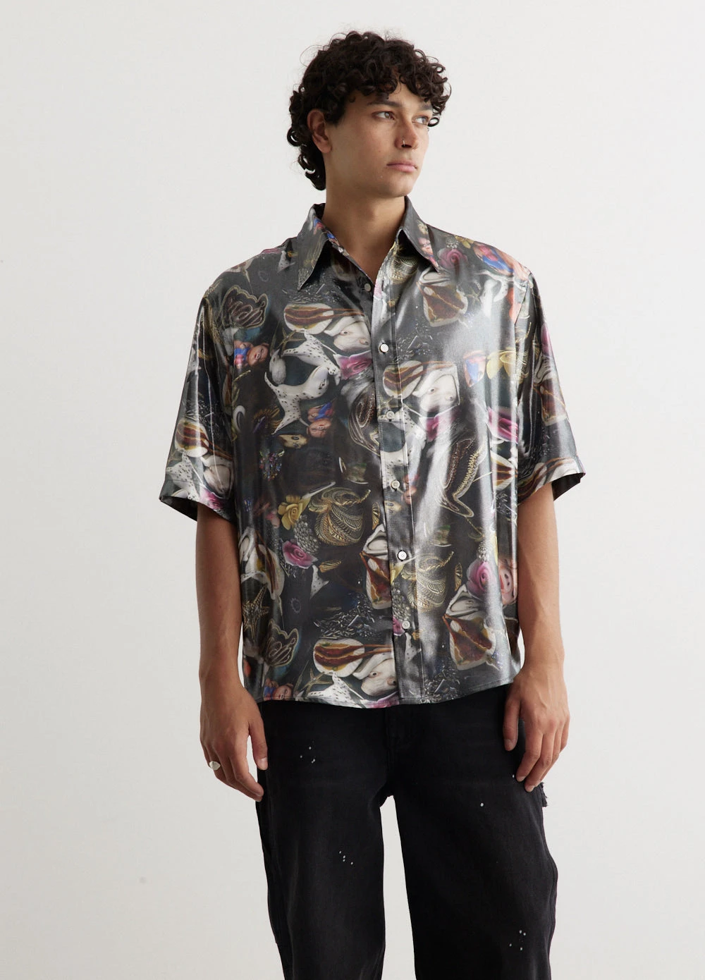 Acne Studios Sandrok Short Sleeve Foiled Print Shirt 4 Acne Studios Sandrok Short Sleeve Foiled Print Shirt - Image 4