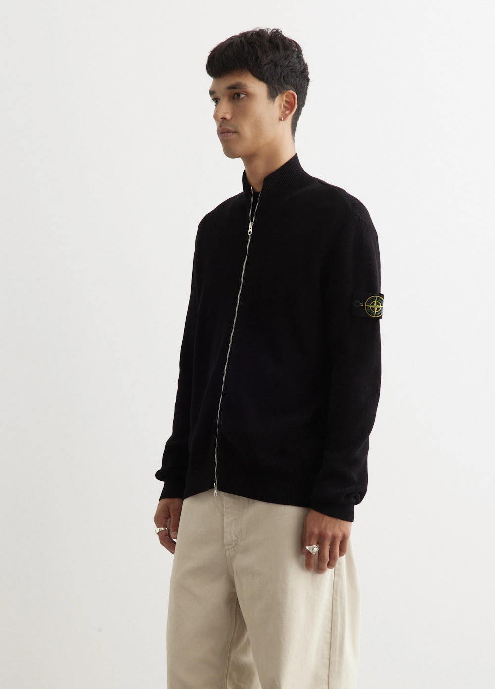 Stone Island Organic Cotton Rib Zip Knit 4 Stone Island Organic Cotton Rib Zip Knit - Image 4